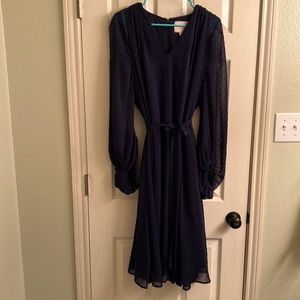 Navy Blue Swiss dots Dress